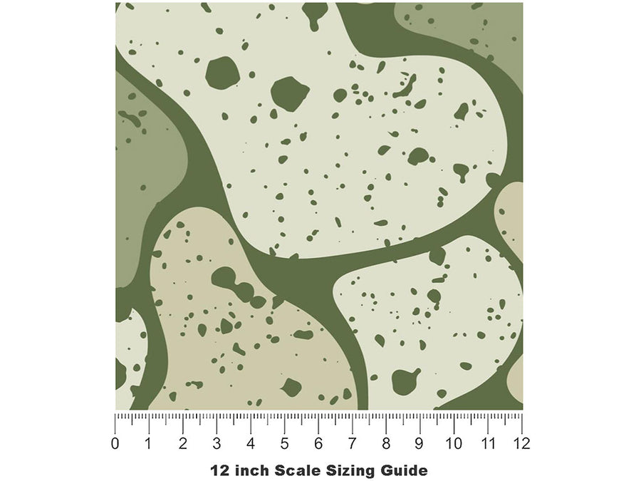 Olive  Cobblestone Vinyl Film Pattern Size 12 inch Scale~Rwraps Olive  Cobblestone Sizing Chart~3