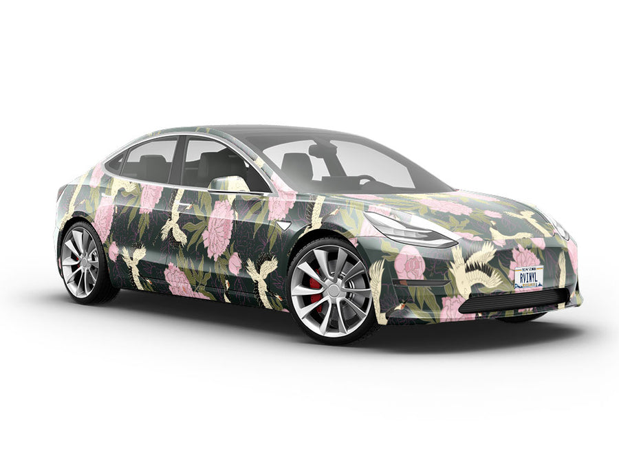 Olive Flight Birds Vehicle Vinyl Wrap