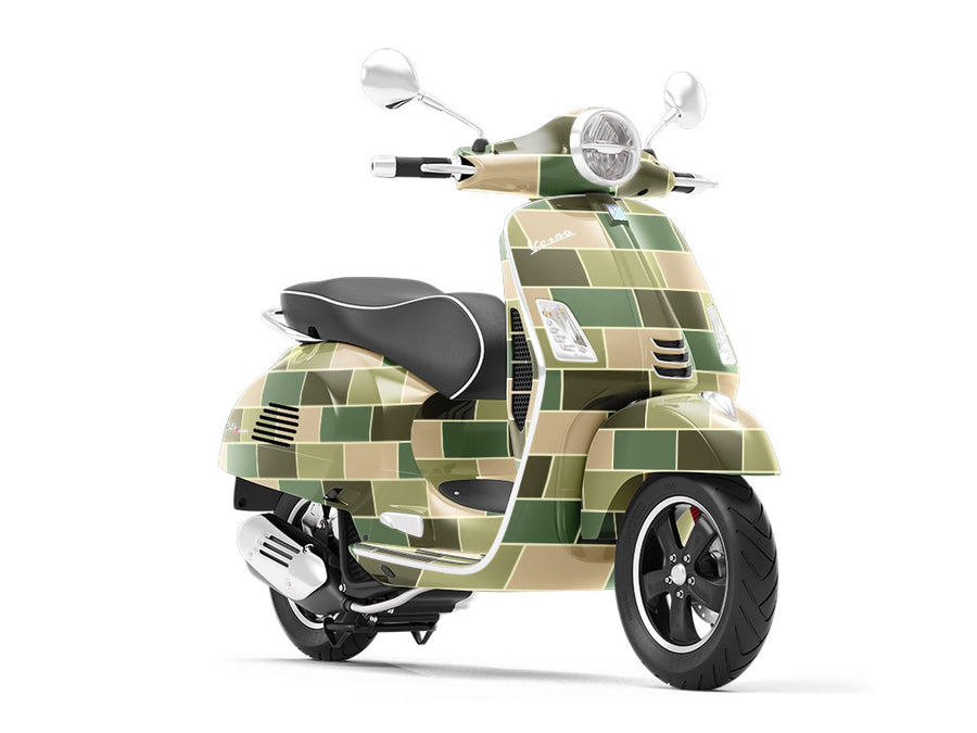 Olive Green Brick Vespa Scooter Wrap Film