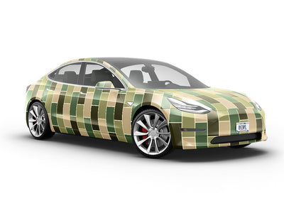 Olive Green Brick Vehicle Vinyl Wrap