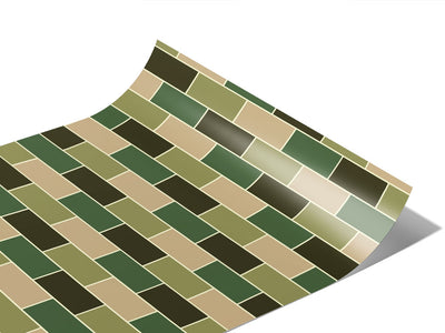 Olive Green Brick Vinyl Wraps~Rwraps Series 914 Digitally Printed Vinyl Wrap~1