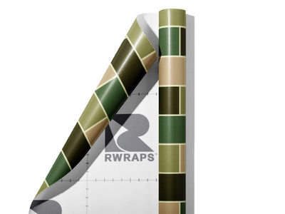 Olive Green Brick Wrap Film Sheets~Rwraps Series 914 Olive Green Brick Scrolled Sheet~4