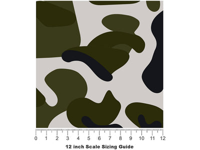 Olive Skin Camouflage Vinyl Film Pattern Size 12 inch Scale~Rwraps Olive Skin Camouflage Sizing Chart~3