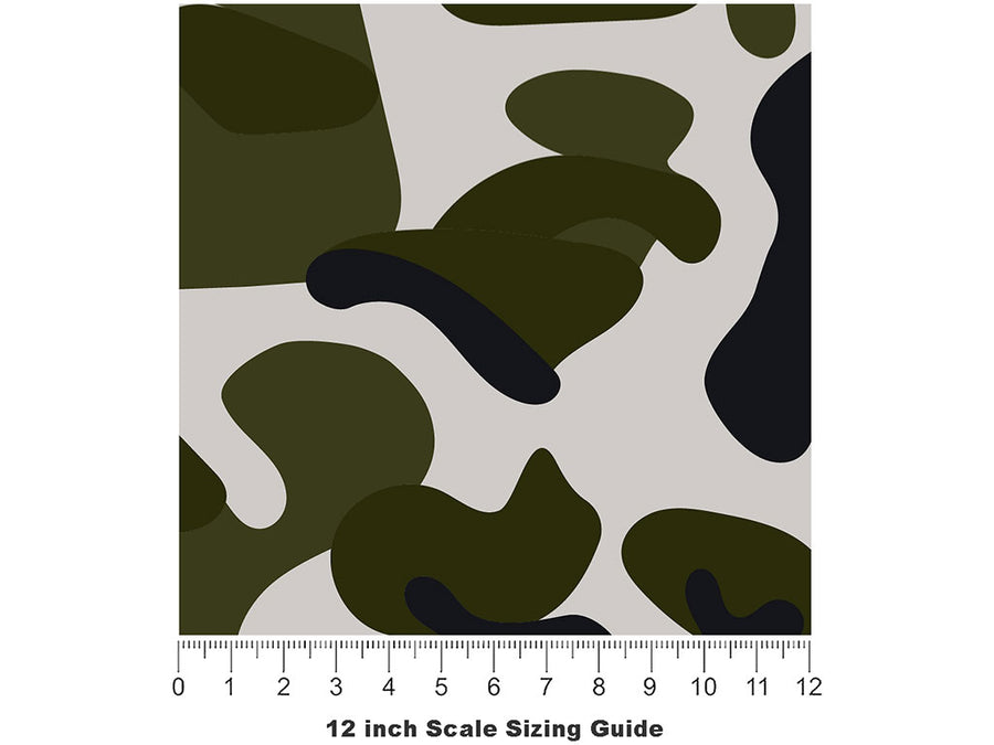 Olive Skin Camouflage Vinyl Film Pattern Size 12 inch Scale~Rwraps Olive Skin Camouflage Sizing Chart~3