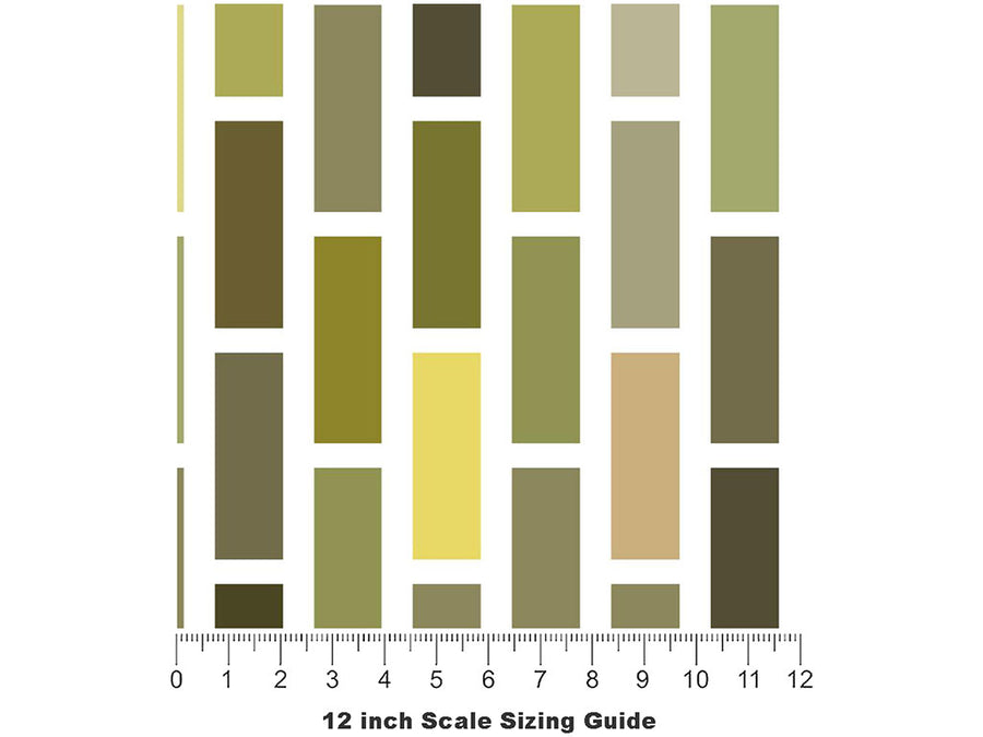Olive  Brick Vinyl Film Pattern Size 12 inch Scale~Rwraps Olive  Brick Sizing Chart~3