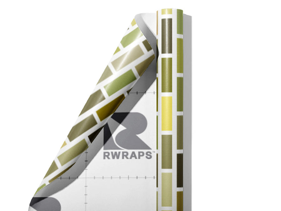 Olive  Brick Wrap Film Sheets~Rwraps Series 914 Olive  Brick Scrolled Sheet~4
