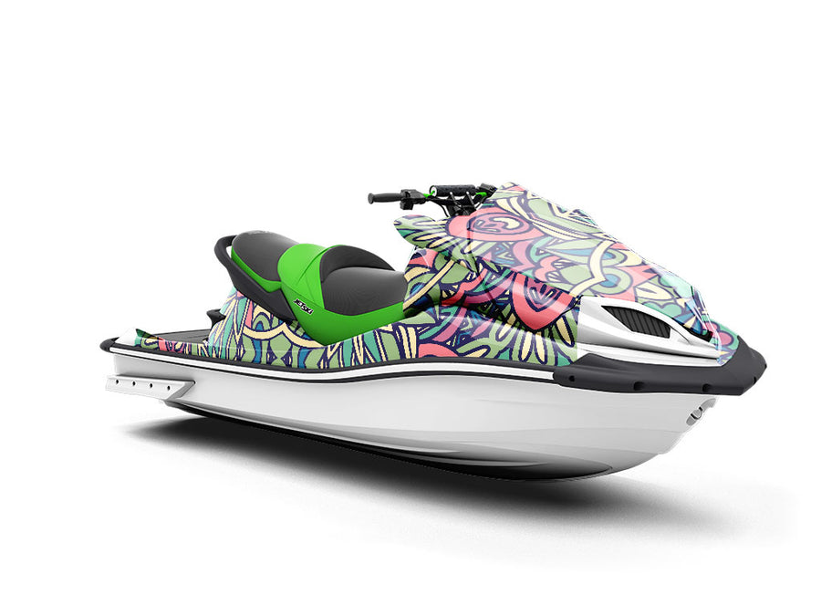 Olive Wonder Mandala Jet Ski Vinyl Customized Wrap