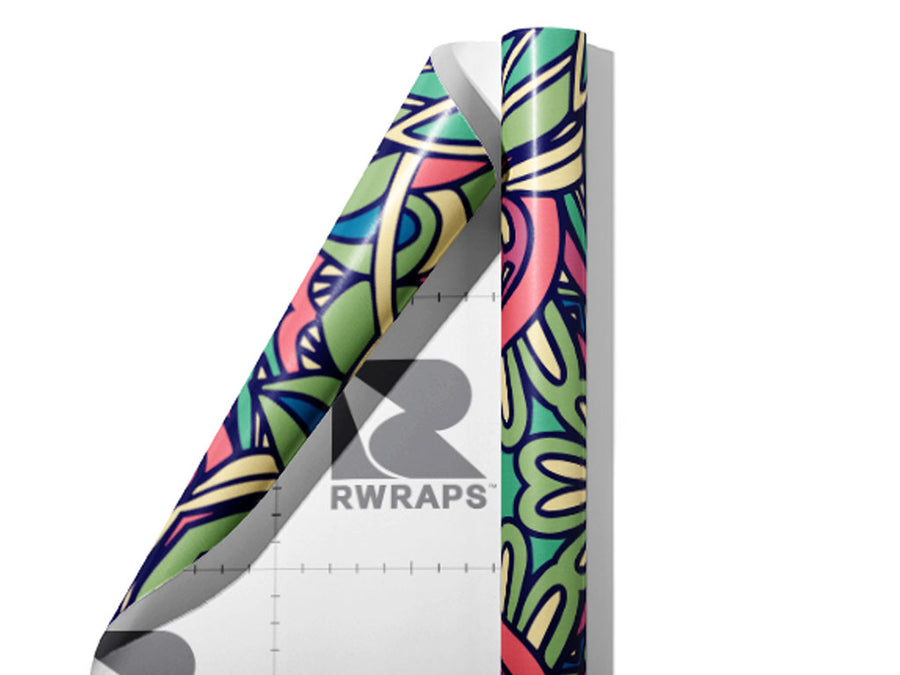 Olive Wonder Mandala Wrap Film Sheets~Rwraps Series 914 Olive Wonder Mandala Scrolled Sheet~3