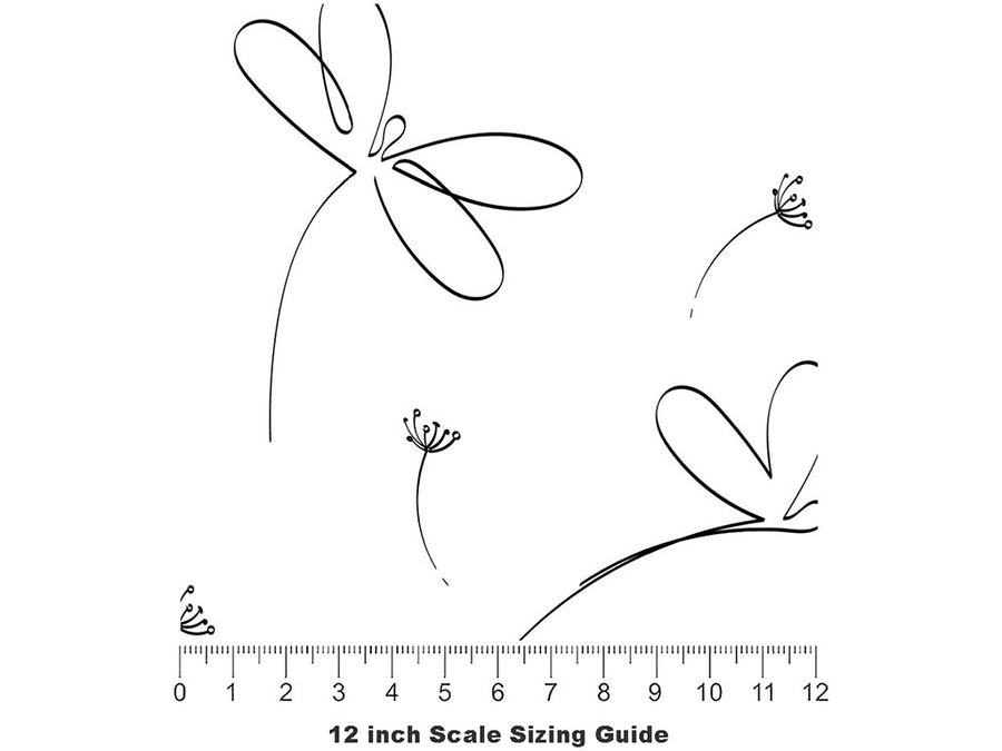 One Line Bug Vinyl Film Pattern Size 12 inch Scale~Rwraps One Line Bug Sizing Chart~2