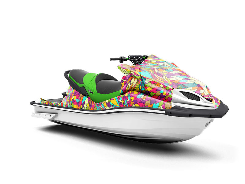 Optimistic Pessimist Floral Jet Ski Vinyl Customized Wrap