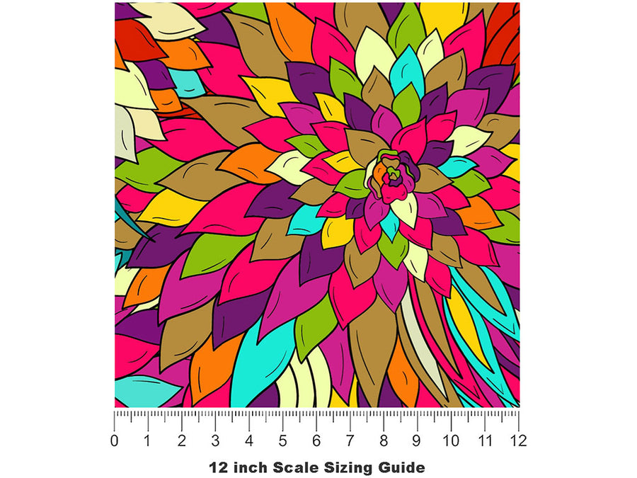 Optimistic Pessimist Floral Vinyl Film Pattern Size 12 inch Scale~Rwraps Optimistic Pessimist Floral Sizing Chart~2