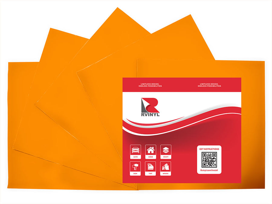 ORACAL 6510 Orange Fluorescent Craft Vinyl Sheet Pack