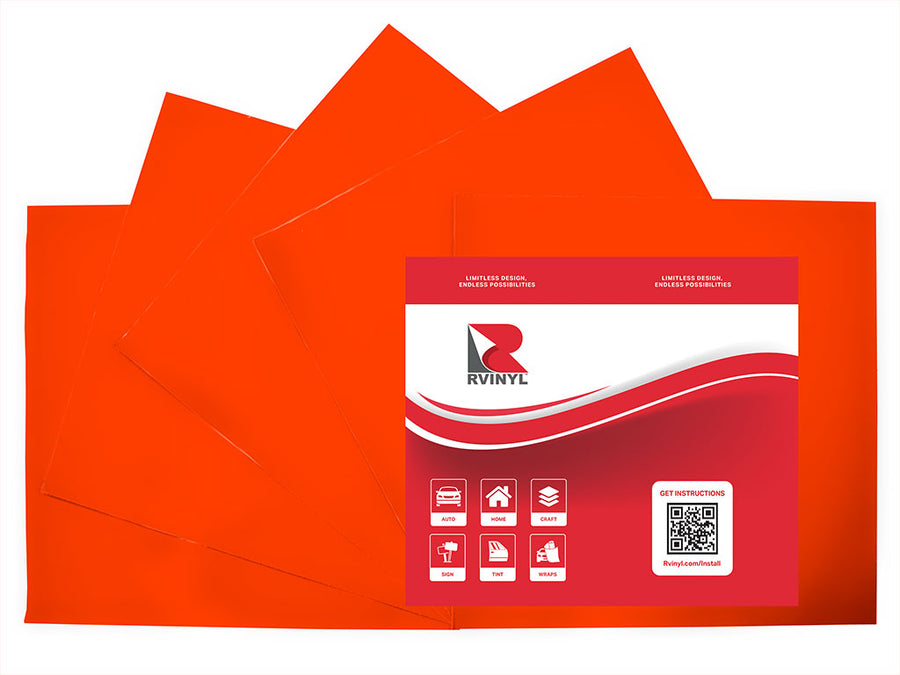ORACAL 7510 Red-Orange Fluorescent Craft Vinyl Sheet Pack