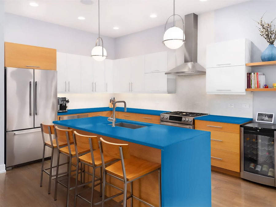 ORACAL 970RA Matte Metallic Night Blue Custom Kitchen Counter Wraps