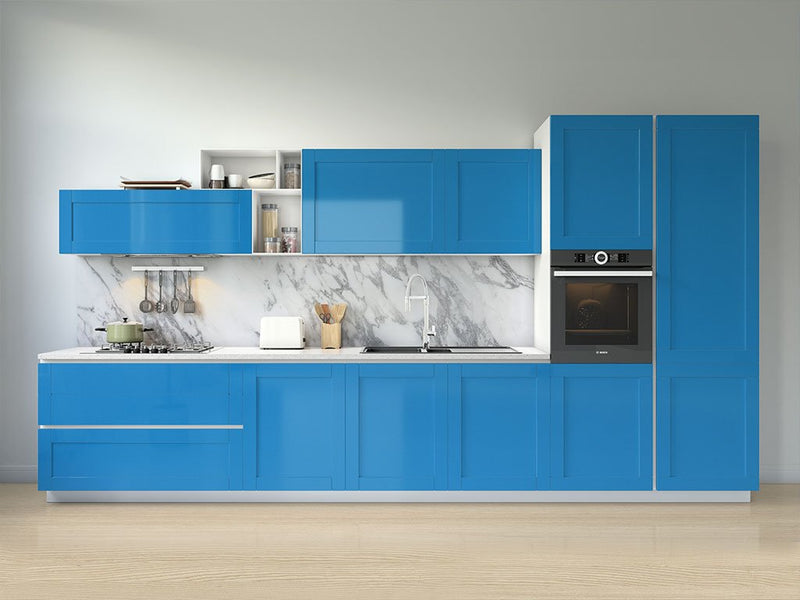 ORACAL® 970RA Matte Metallic Azure Blue Kitchen Cabinet Wraps
