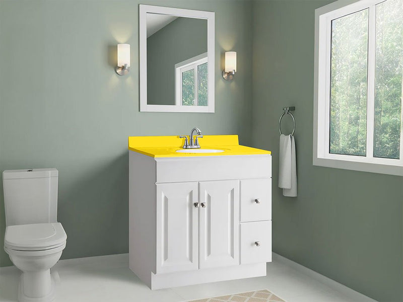 ORACAL 970RA Gloss Crocus Yellow Custom Bathroom Counter Wraps