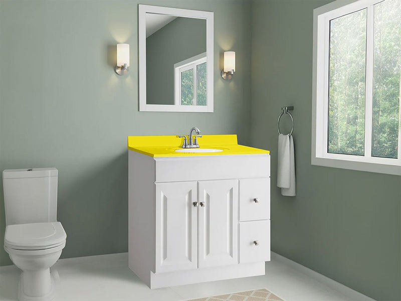 ORACAL 970RA Gloss Canary Yellow Custom Bathroom Counter Wraps