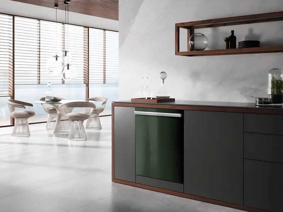ORACAL® 970RA Gloss Bottle Green Wrapped Dishwasher Example