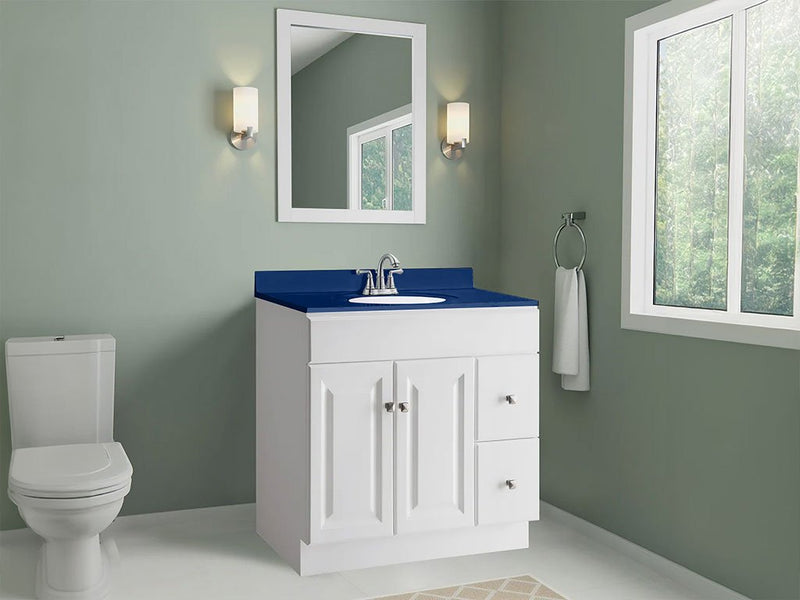 ORACAL 970RA Gloss Light Navy Custom Bathroom Counter Wraps