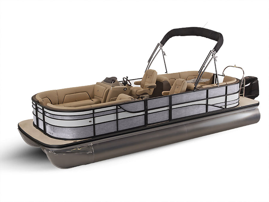ORACAL 975 Premium Textured Cast Film Cocoon Silver Gray Pontoon Custom Boat Wrap