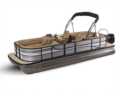 ORACAL 975 Honeycomb Silver Gray Pontoon Custom Boat Wrap