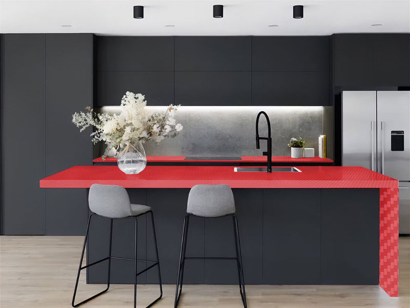 ORACAL® 975 Carbon Fiber Geranium Red Kitchen Countertop Wraps