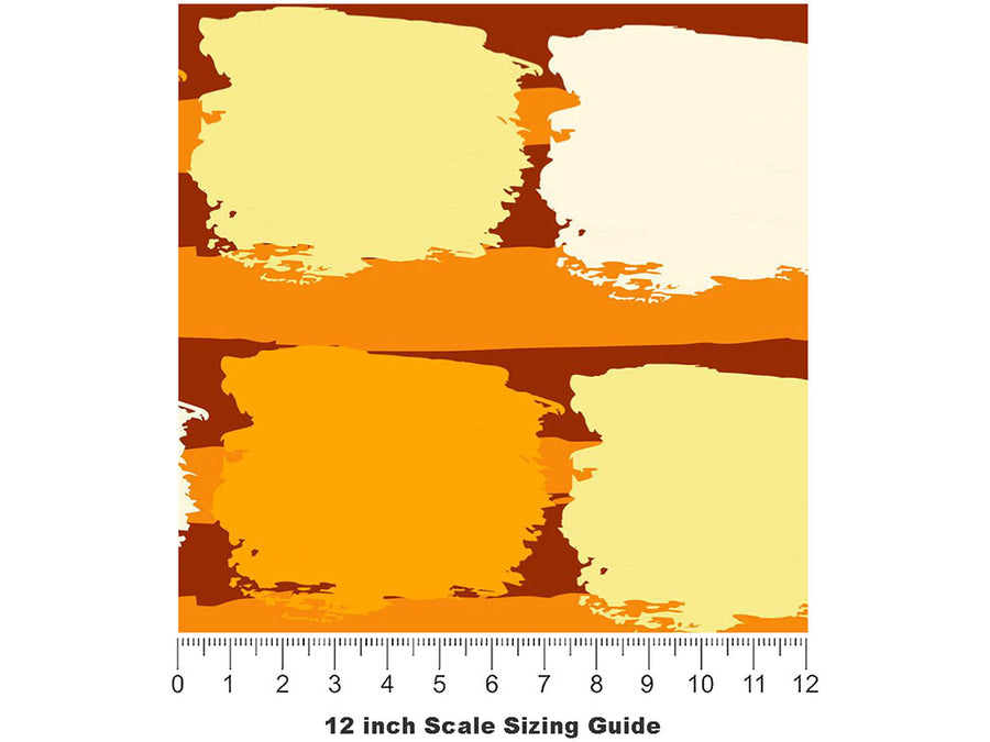 Orange  Brick Vinyl Film Pattern Size 12 inch Scale~Rwraps Orange  Brick Sizing Chart~3