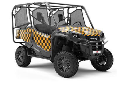 Orange Checkered Utility Vehicle Vinyl Wrap