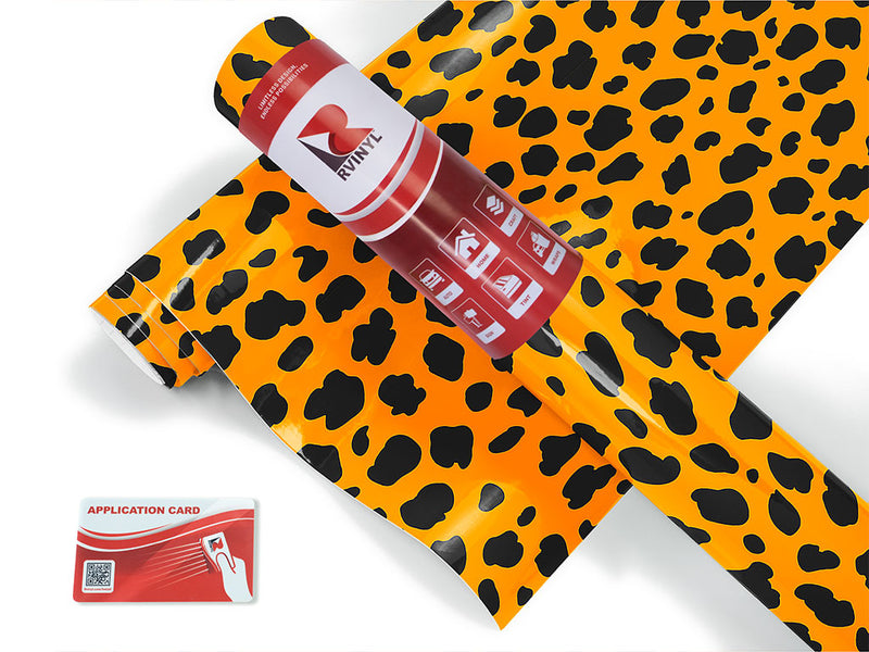 orange cheetah animal print Craft Vinyl Roll