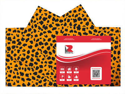 orange cheetah animal print Craft Vinyl Sheet Pack