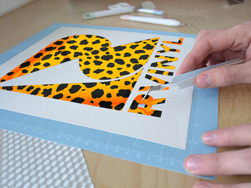 orange cheetah animal print Easy Weed Craft Vinyl