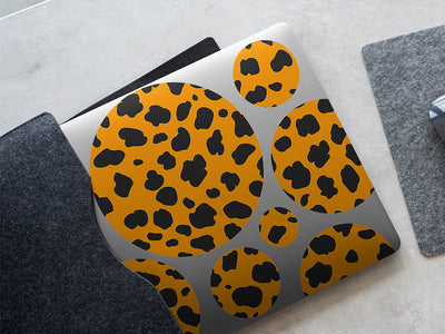 orange cheetah animal print DIY Laptop Stickers
