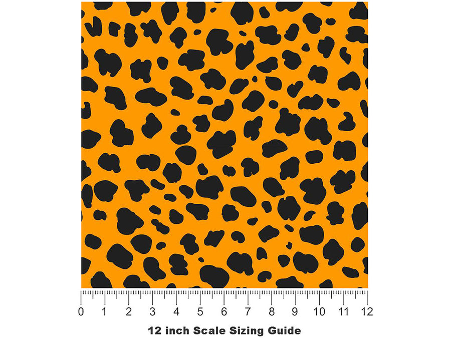 Orange Cheetah Vinyl Film Pattern Size 12 inch Scale~Rwraps Orange Cheetah Sizing Chart~3