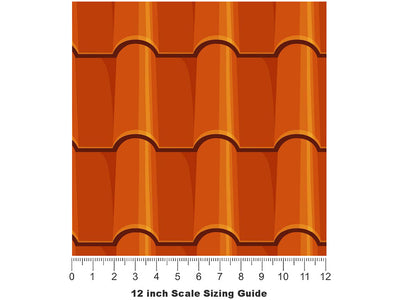 Orange Clay Tile Vinyl Film Pattern Size 12 inch Scale~Rwraps Orange Clay Tile Sizing Chart~3