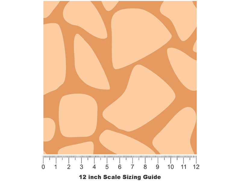 Orange  Cobblestone Vinyl Film Pattern Size 12 inch Scale~Rwraps Orange  Cobblestone Sizing Chart~3