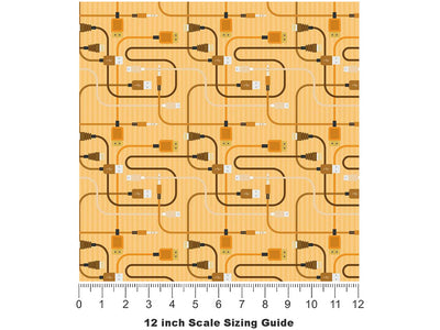 Orange Cords Technology Vinyl Film Pattern Size 12 inch Scale~Rwraps Orange Cords Technology Sizing Chart~3