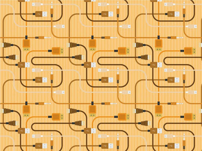 Orange Cords Technology Vinyl Wrap Pattern~Rwraps Series 914 Digitally Printed Vinyl Wrap~0