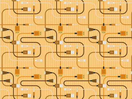 Orange Cords Technology Vinyl Wrap Pattern~Rwraps Series 914 Digitally Printed Vinyl Wrap~0