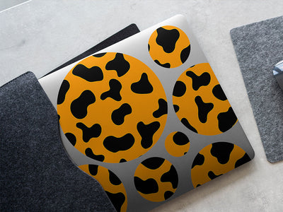 orange cow animal print DIY Laptop Stickers