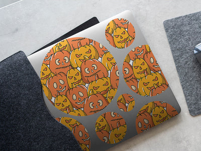 orange frenzy halloween DIY Laptop Stickers