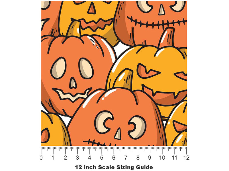 Orange Frenzy Halloween Vinyl Film Pattern Size 12 inch Scale~Rwraps Orange Frenzy Halloween Sizing Chart~2