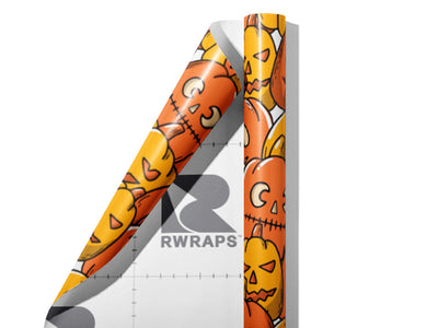 Orange Frenzy Halloween Wrap Film Sheets~Rwraps Series 914 Orange Frenzy Halloween Scrolled Sheet~3