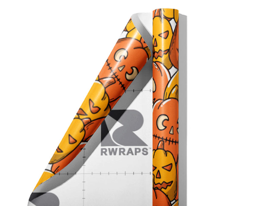 Orange Frenzy Halloween Wrap Film Sheets~Rwraps Series 914 Orange Frenzy Halloween Scrolled Sheet~3