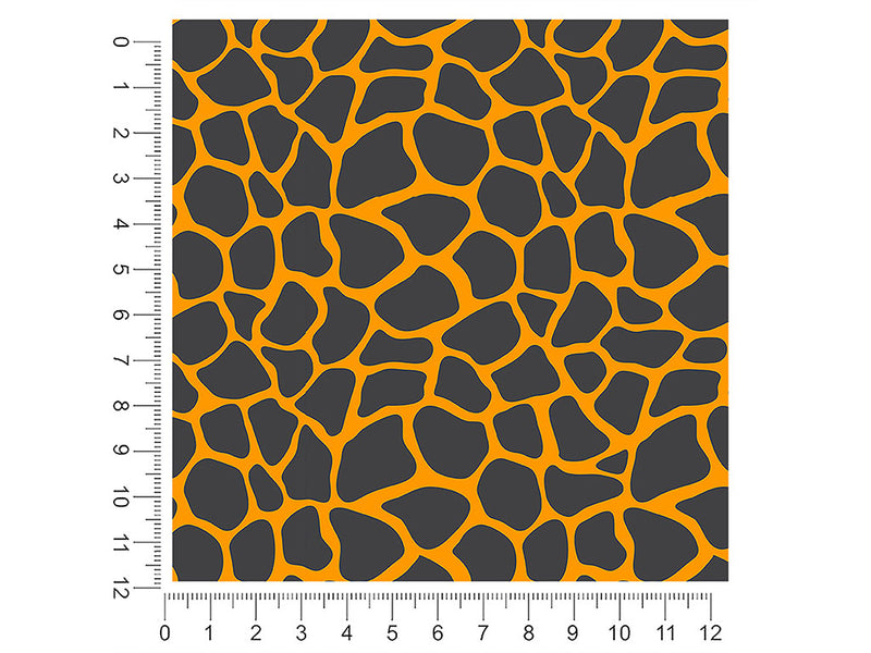 orange giraffe animal print 1ft x 1ft Craft Sheets