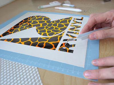 orange giraffe animal print Easy Weed Craft Vinyl