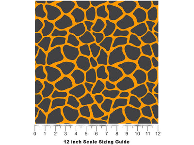 Orange Giraffe Vinyl Film Pattern Size 12 inch Scale~Rwraps Orange Giraffe Sizing Chart~3