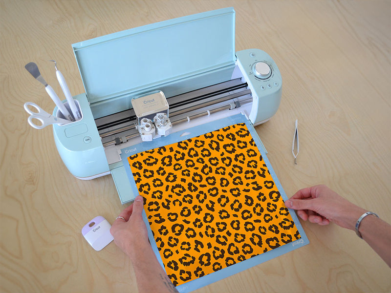 orange leopard animal print Cricut Compatible Vinyl
