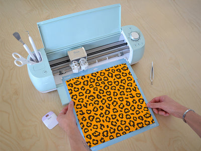 orange leopard animal print Cricut Compatible Vinyl