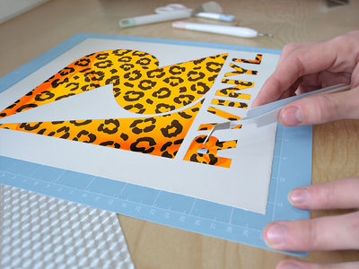 orange leopard animal print Easy Weed Craft Vinyl