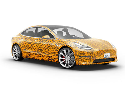 Orange Leopard Vehicle Vinyl Wrap